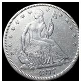 1877 Seated Liberty Silver Half Dollar  CLOSELY U