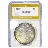 1887 Morgan Silver Dollar PGA MS64