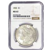 1903 Morgan Silver Dollar NGC MS62