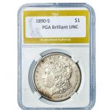 1890-S Morgan Silver Dollar PGA Brilliant UNC