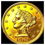 1905 Liberty Head Gold Quarter Eagle $2.50 CHOICE