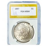 1887 Morgan Silver Dollar PGA MS64