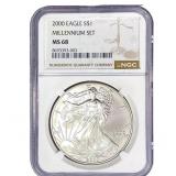 2000 Silver Eagle NGC MS68