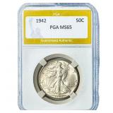 1942 Walking Liberty Half Dollar PGA MS65