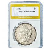 1886 Morgan Silver Dollar PGA Brilliant UNC