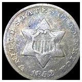 1852 Silver Three-Cent Piece ABOUT  UNCIRCULATED
