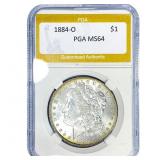 1884-O Morgan Silver Dollar PGA MS64