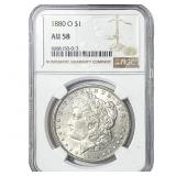 1880-O Morgan Silver Dollar NGC AU58
