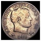 1811 M Italy Napoleon I Silver 5 Soldi