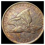 1858 Copper-Nickel Flying Eagle Cent CLOSELY  UNC
