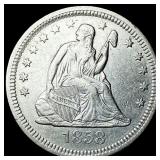 1858 Seated Liberty Quarter CLOSELY  UNCIRCULATED