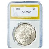 1887 Morgan Silver Dollar PGA MS64