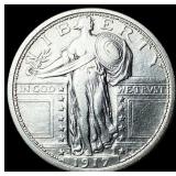 1917-D Type 1 Standing Liberty Quarter NEARLY  UN