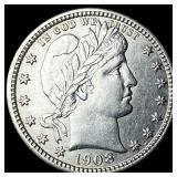 1908-D Silver Barber Quarter CHOICE AU
