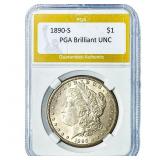 1890-S Morgan Silver Dollar PGA Brilliant UNC