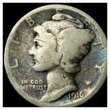 1916-D Silver Mercury Dime NICELY CIRCULATED