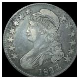 1824 Capped Bust Half Dollar LIGHTLY  CIRCULATED