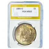 1885-O Morgan Silver Dollar PGA MS63