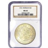 1921 Morgan Silver Dollar NGC MS65