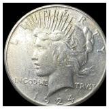 1924-S Silver Peace Dollar CLOSELY  UNCIRCULATED