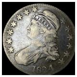 1824 Capped Bust Half Dollar LIGHTLY  CIRCULATED