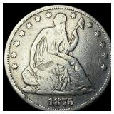 1875 Seated Liberty Half Dollar LIGHTLY  CIRCULAT