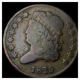 1825 Braided Hair Half Cent NICELY CIRCULATED
