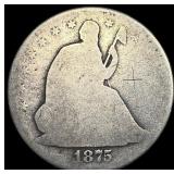 1875-S Silver Seated Liberty Half Dollar HIGH  GR