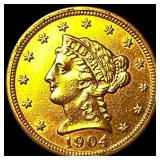 1904 Liberty Head Gold Quarter Eagle $2.50 CLOSELY