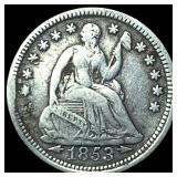 1853 Arrows Seated Liberty Half Dime LIGHTLY CIRCU