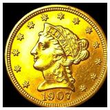 1907 Liberty Head Gold Quarter Eagle $2.50 CLOSELY
