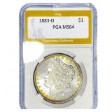 1883-O Morgan Silver Dollar PGA MS64