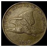 1857 Copper-Nickel Flying Eagle Cent CLOSELY UNCI