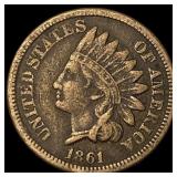1861 Copper-Nickel Indian Head Cent NEARLY UNCIRCU