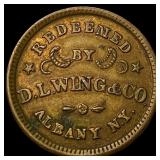 Civil War Token D.L. Wing & Co. Albany NY UNCIRCUL