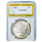 1890 Morgan Silver Dollar PGA MS63
