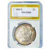 1884-O Morgan Silver Dollar PGA MS63