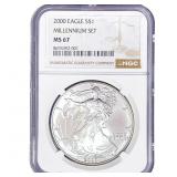 2000 Silver Eagle NGC MS67