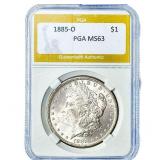 1885-O Morgan Silver Dollar PGA MS63