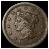 1852 Braided Hair Large Cent NEARLY  UNCIRCULATED