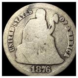 1876-CC Silver Seated Liberty Dime NICELY  CIRCUL