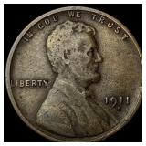 1911-S Lincoln Wheat Cent LIGHTLY CIRCULATED