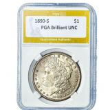 1890-S Morgan Silver Dollar PGA Brilliant UNC