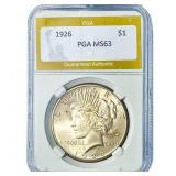 1926 Silver Peace Dollar PGA MS63