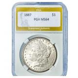 1887 Morgan Silver Dollar PGA MS64