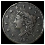 1836 Coronet Head Large Cent LIGHTLY  CIRCULATED