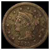 1845 Braided Hair Large Cent NEARLY UNCIRCULATED