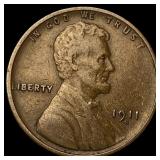 1911-S Lincoln Wheat Cent NEARLY UNCIRCULATED