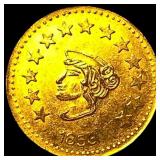1853 California Gold 1/2 Dollar Token CLOSELY UNCI