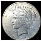 1927 Silver Peace Dollar NEARLY UNCIRCULATED